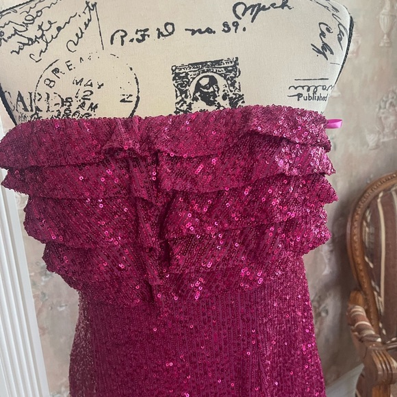 FREE PEOPLE FRIDA SEQUIN FUSCIA DRESS XS  S - Picture 5 of 5